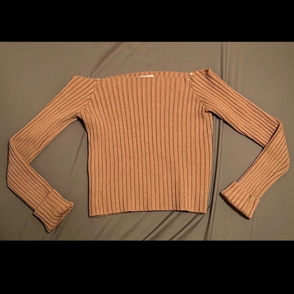 Brown crop top long sleeve
